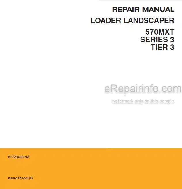 Photo 5 - Case 570MXT Series 3 Tier 3 Repair Manual Loader Landscaper 87728463