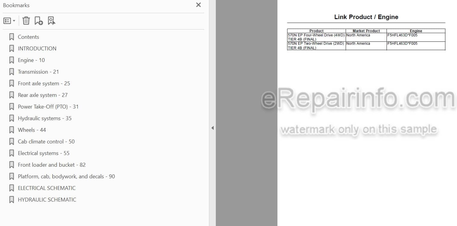 Photo 3 - Case 570NEP Tier 4B Final Service Manual Tractor Loader