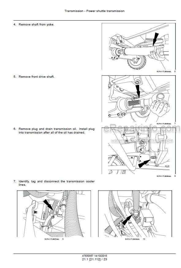 Photo 7 - Case 580ST 590ST 695ST Stage IIIB Service Manual Tractor Backhoe Loader 47847146