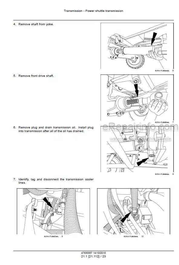 Photo 5 - Case 580NEP Tier 4B Final Service Manual Tractor Loader Backhoe