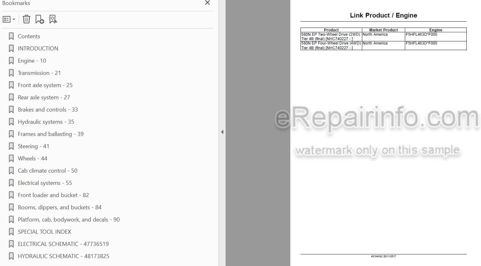 Photo 3 - Case 580NEP Tier 4B Final Service Manual Tractor Loader Backhoe 48194542