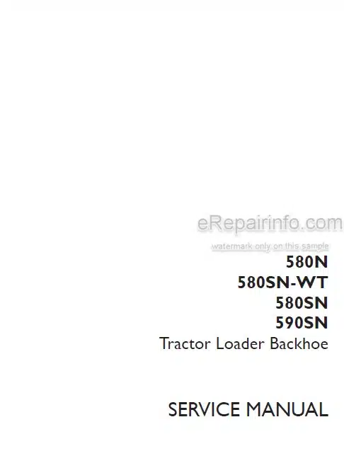 Photo 4 - Case 580N 580SN WT 580SN 590SN Service Manual Tractor Loader Backhoe