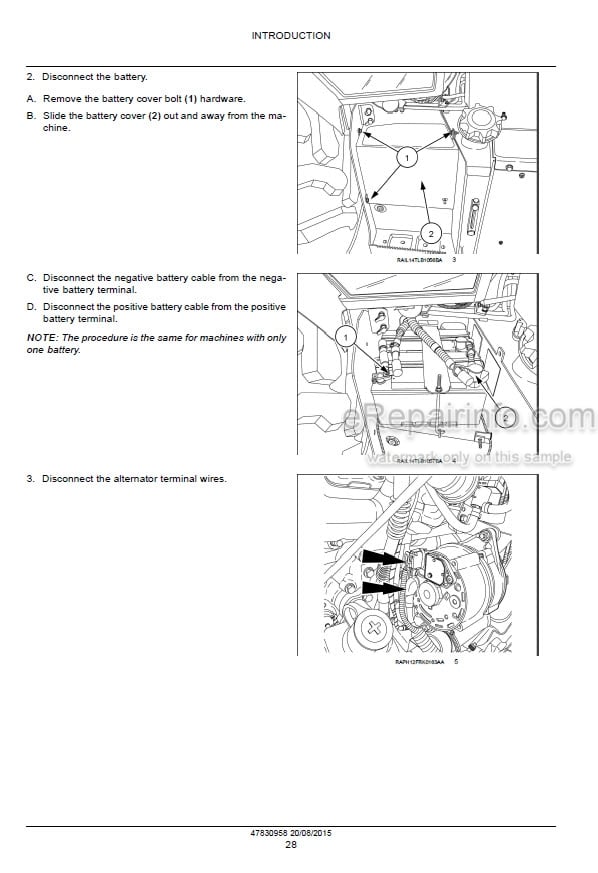 Photo 3 - Case 580N 580SN WT 580SN 590SN Tier 4B Final Service Manual Tractor Loader Backhoe