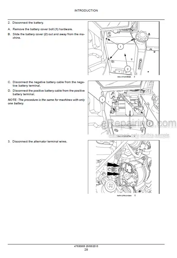 Photo 1 - Case 580N 580SN WT 580SN 590SN Tier 4B Final Service Manual Tractor Loader Backhoe