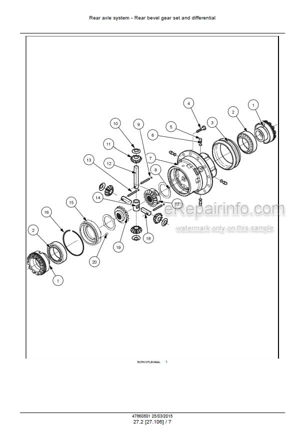 Photo 7 - Case 580N 580SN WT 580SN 590SN Tier 3 Service Manual Tractor Loader Backhoe
