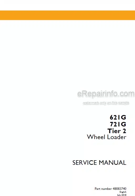 Photo 5 - Case 621G 721G Tier 2 Service Manual Wheel Loader 48083740