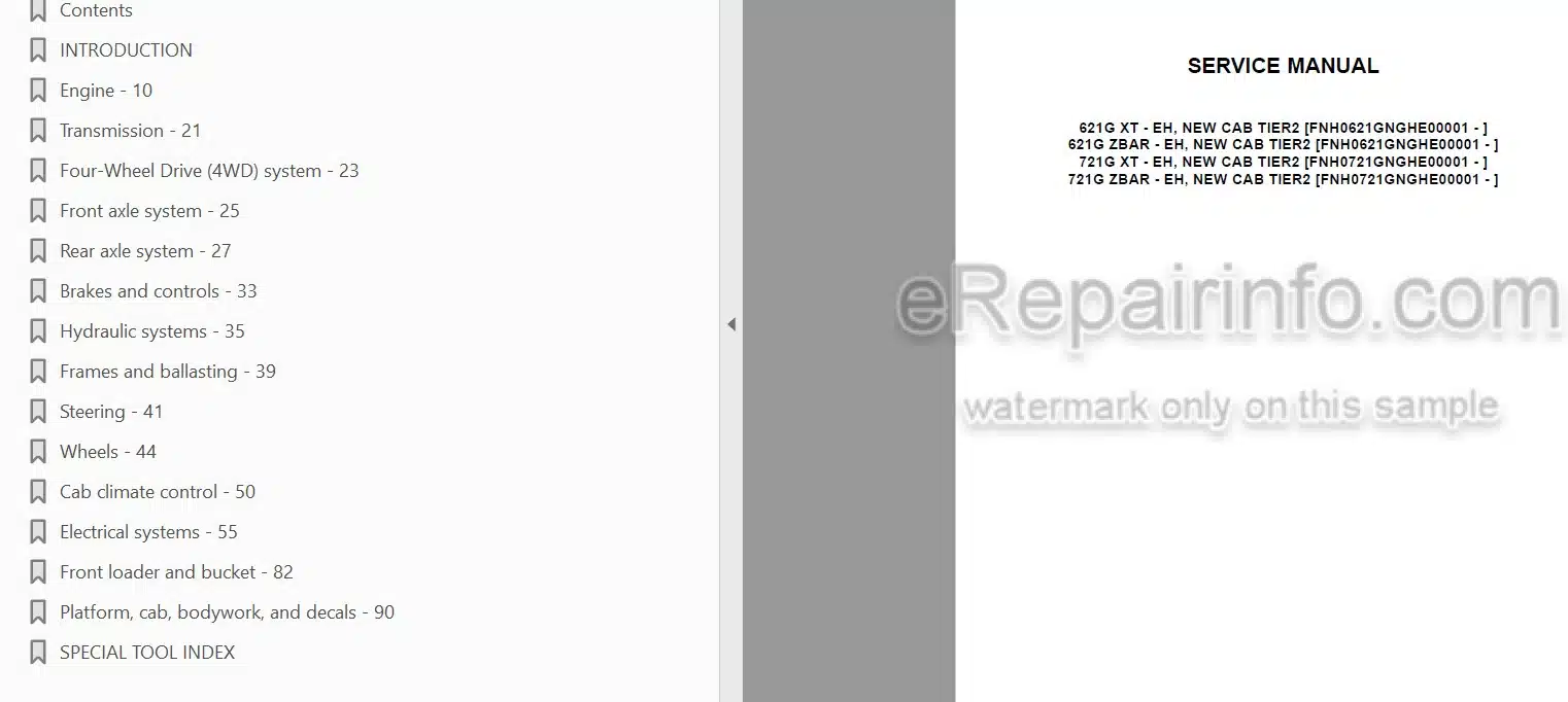 Photo 4 - Case 621G 721G Tier 2 Service Manual Wheel Loader 48083740