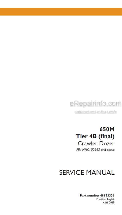 Photo 4 - Case 650M Tier 4B Final Service Manual Crawler Dozer 48153338