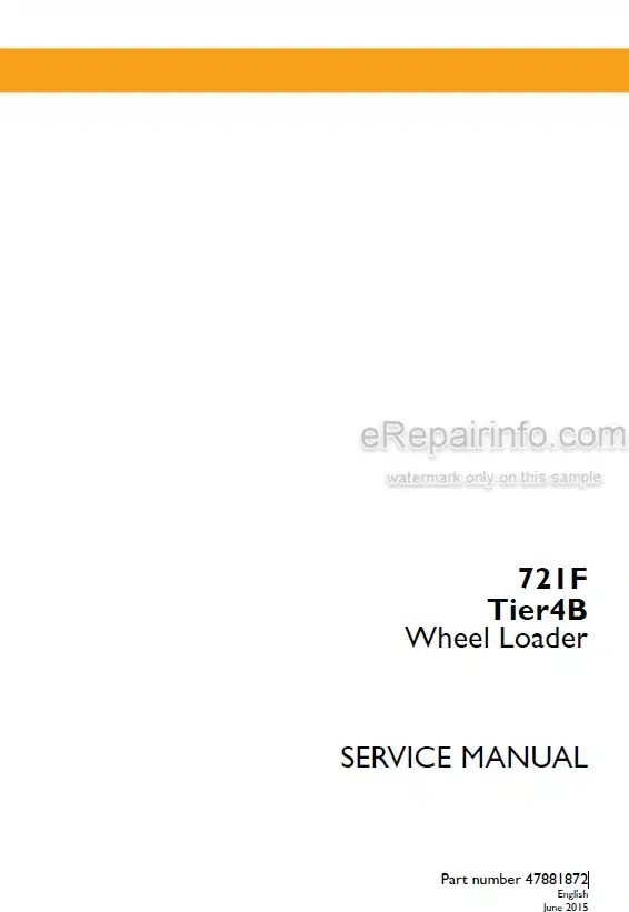 Photo 4 - Case 721F Tier 4B Service Manual Wheel Loader 47881872