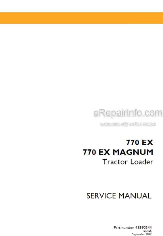 Photo 4 - Case 770EX 770EX Magnum Service Manual Tractor Loader 48190544