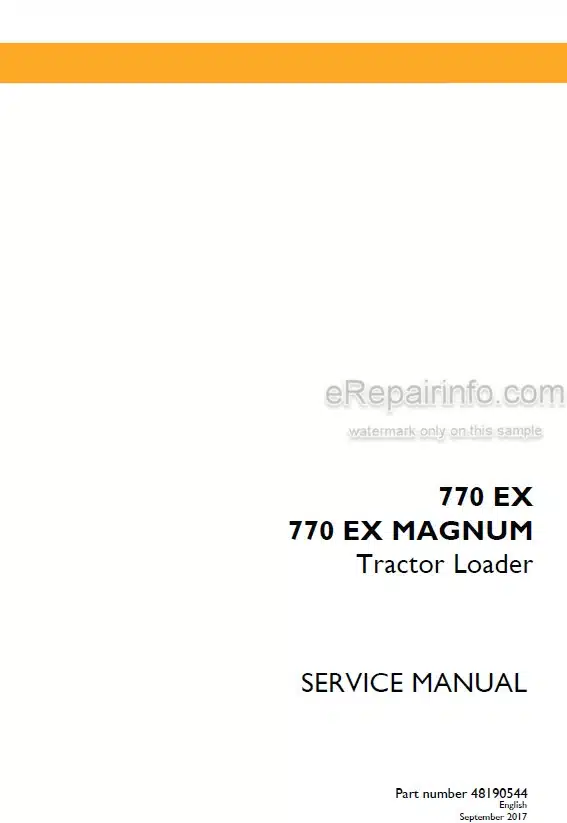 Photo 4 - Case 770EX 770EX Magnum Service Manual Tractor Loader 48190544