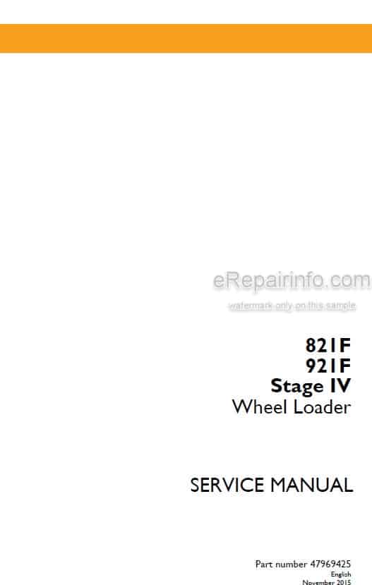 Photo 5 - Case 821F 921F Stage IV Service Manual Wheel Loader 47969425