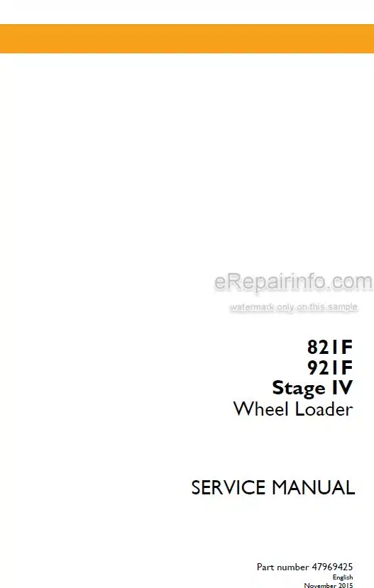 Photo 5 - Case 821F 921F Stage IV Service Manual Wheel Loader 47969425