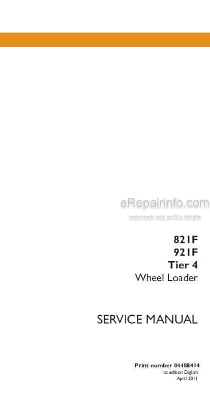 Photo 4 - Case 821F 921F Tier 4 Service Manual Wheel Loader 84488414