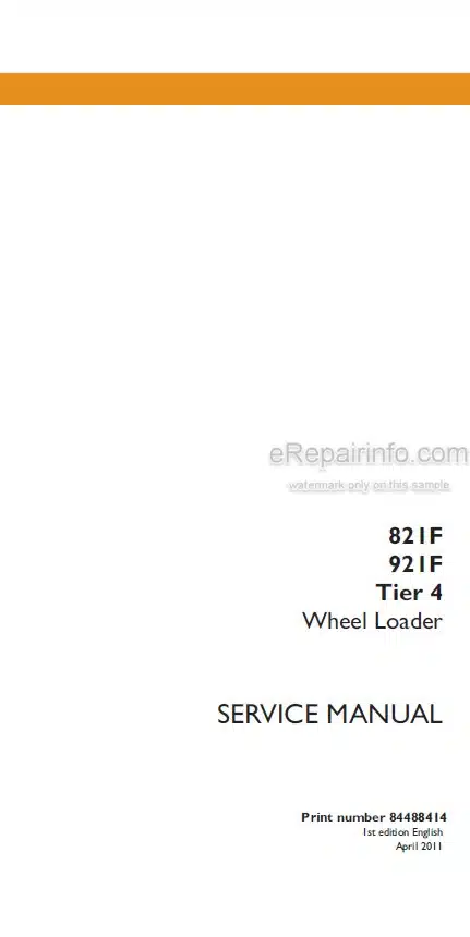 Photo 4 - Case 821F 921F Tier 4 Service Manual Wheel Loader 84488414