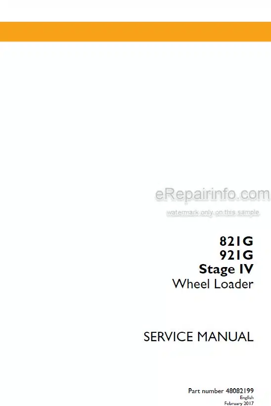 Photo 4 - Case 821G 921G Stage IV Service Manual Wheel Loader 48082199