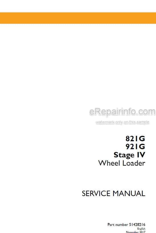 Photo 5 - Case 821G 921G Stage IV Service Manual Wheel Loader 51428216