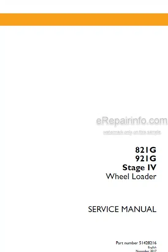 Photo 5 - Case 821G 921G Stage IV Service Manual Wheel Loader 51428216