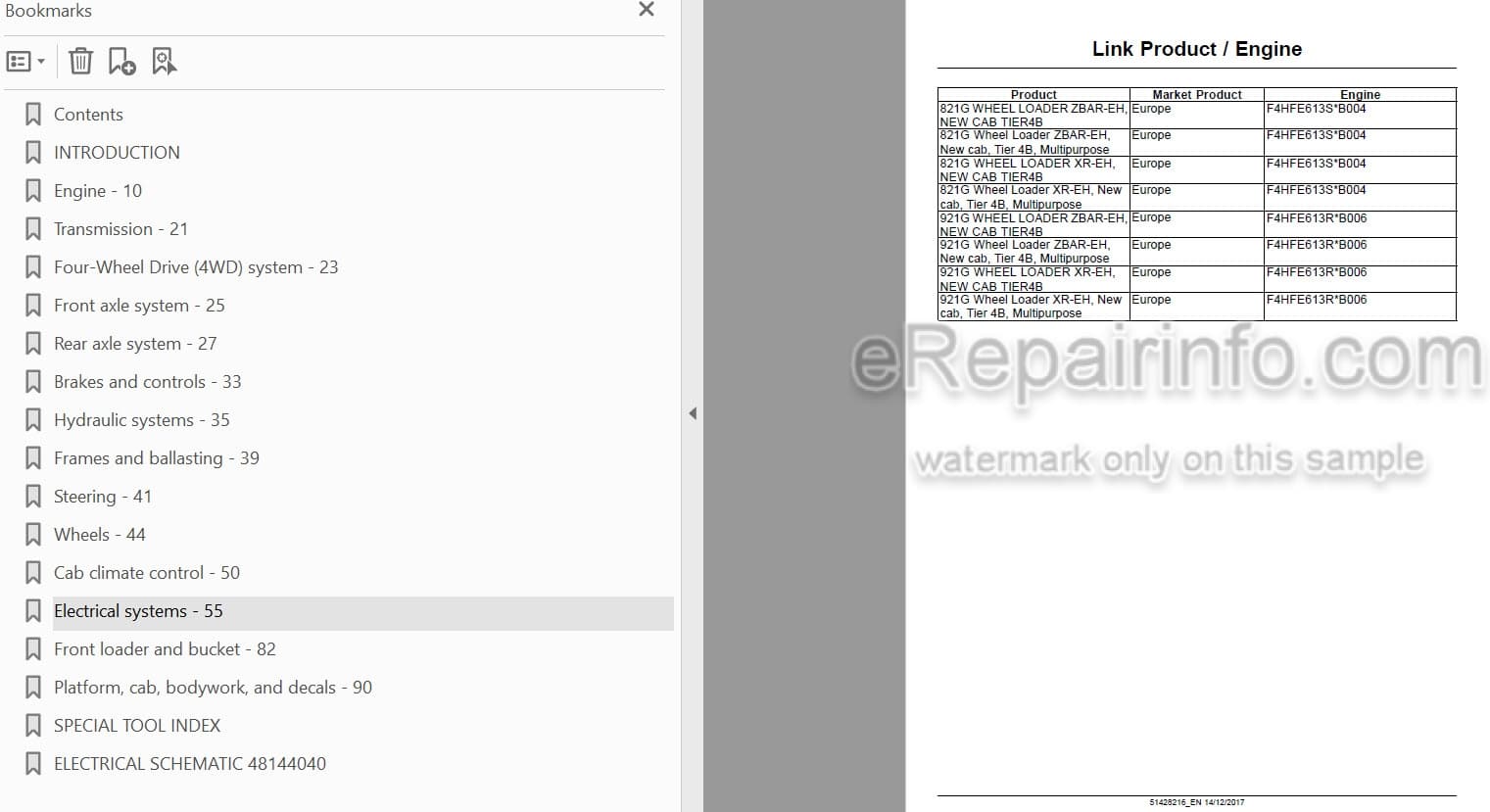 Photo 4 - Case 821G 921G Stage IV Service Manual Wheel Loader 51428216