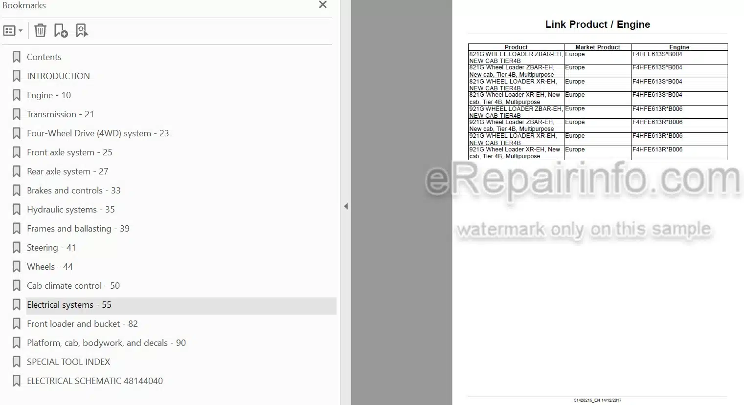 Photo 4 - Case 821G 921G Stage IV Service Manual Wheel Loader 51428216
