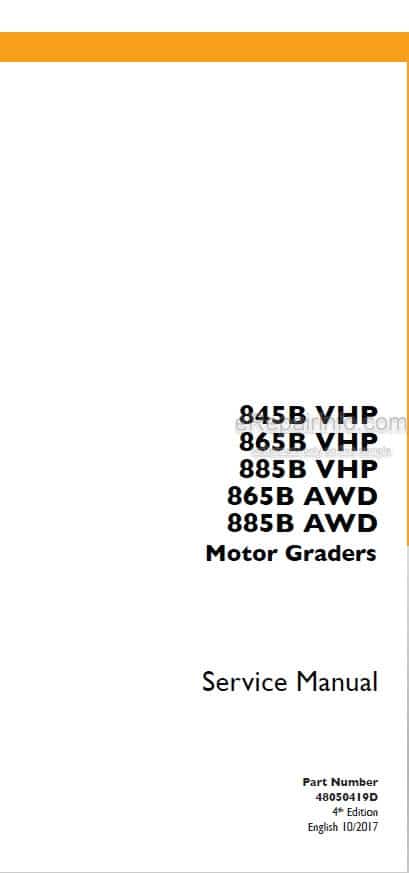 Photo 5 - Case 845B VHP 865B VHP 885B VHP 865B AWD 885B AWD Service Manual Motor Grader 48050419D