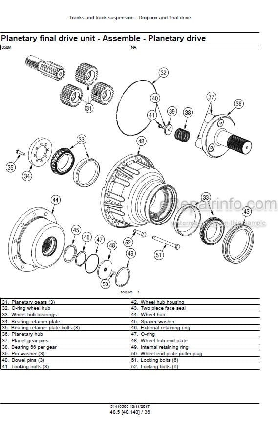 Photo 6 - Case 850M Tier 4A Interim Service Manual Crawler Dozer 51418566