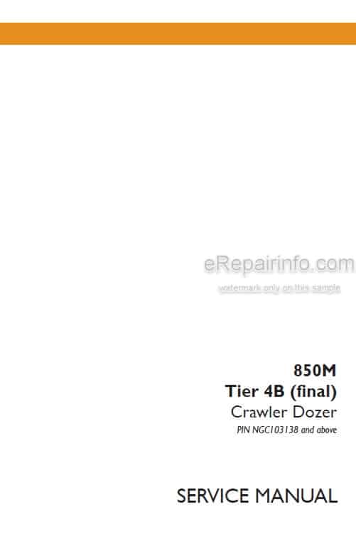 Photo 4 - Case 850M Tier 4B Final Service Manual Crawler Dozer