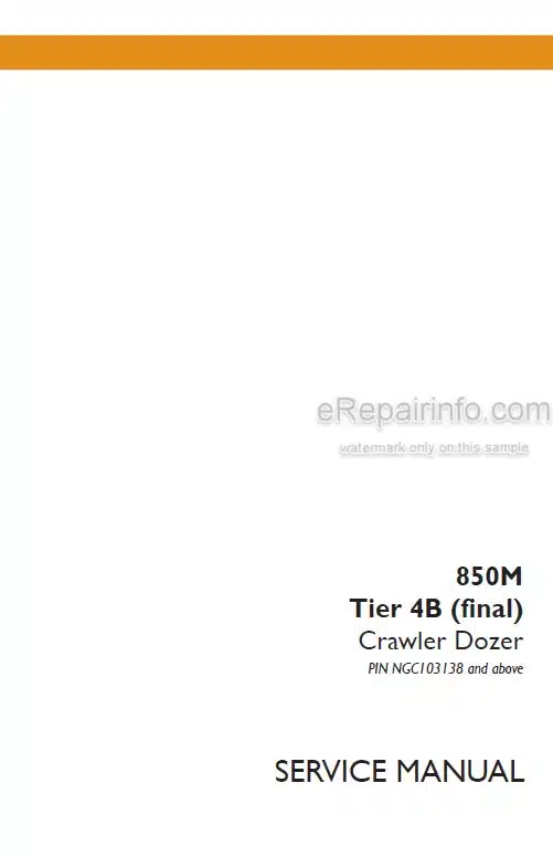 Photo 4 - Case 850M Tier 4B Final Service Manual Crawler Dozer