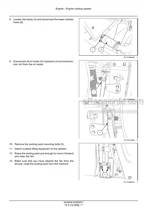 Photo 10 - Case 851EX Service Manual Tractor Loader 48190549