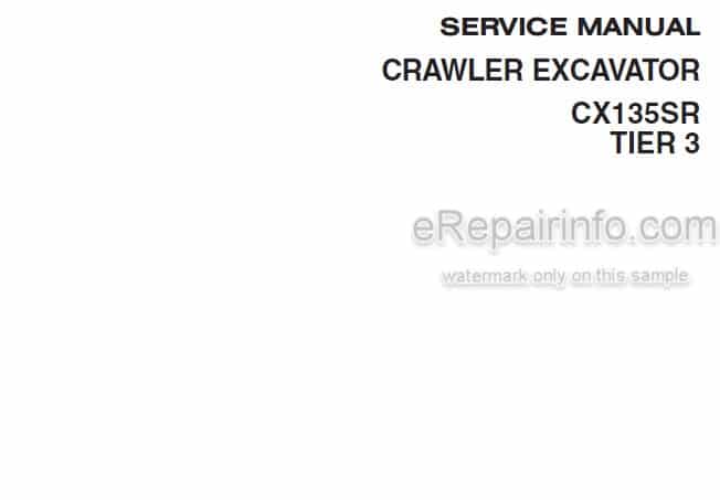 Photo 4 - Case CX135SR Tier 3 Service Manual Crawler Excavator[2]