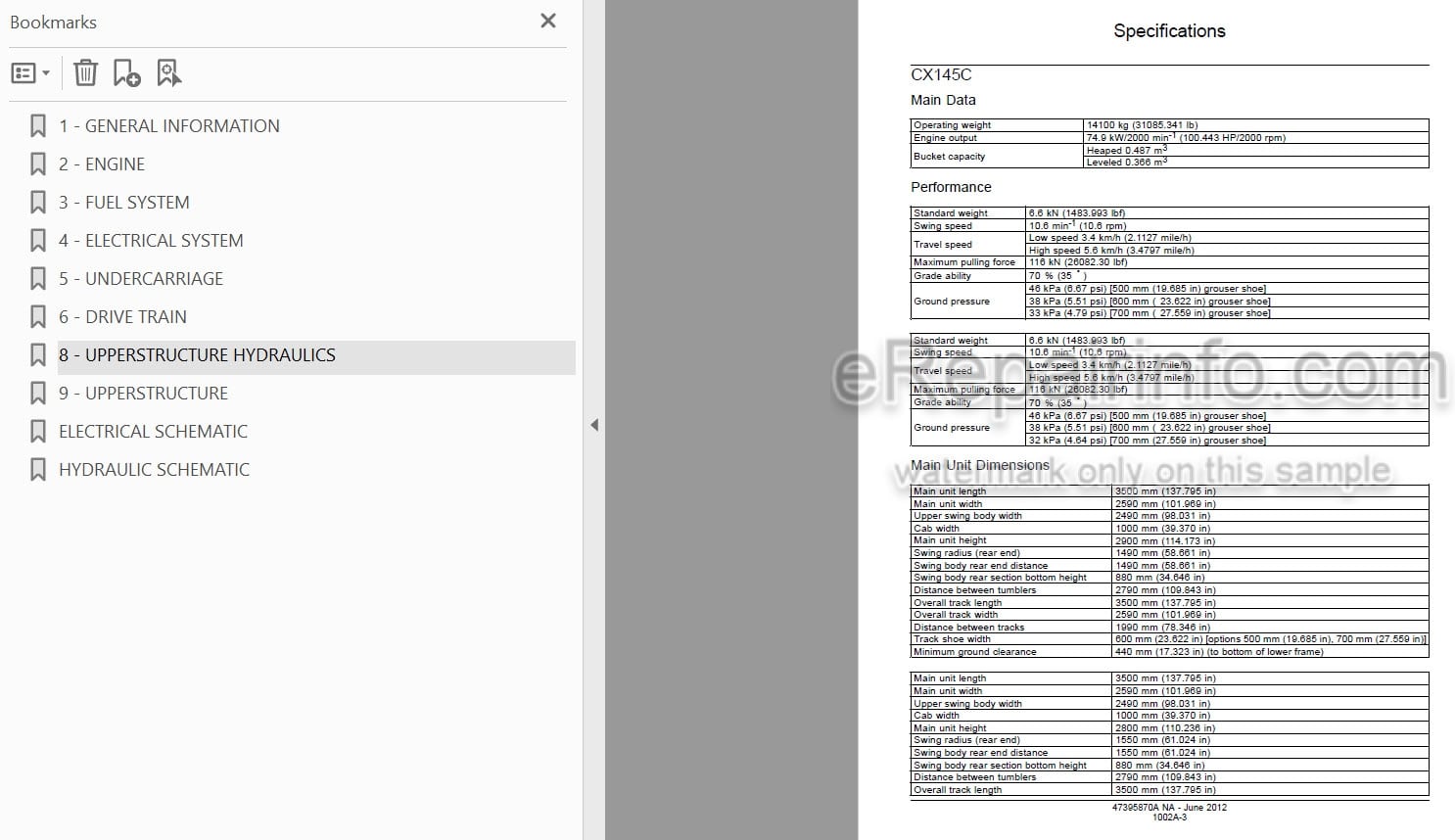 Photo 3 - Case CX145CSR Tier 4 Service Manual Crawler Excavator 47395870A