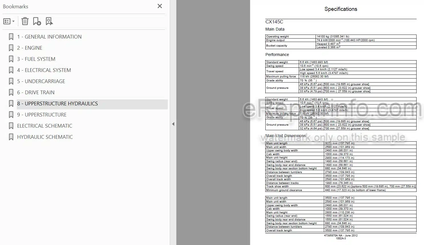 Photo 3 - Case CX145CSR Tier 4 Service Manual Crawler Excavator 47395870A