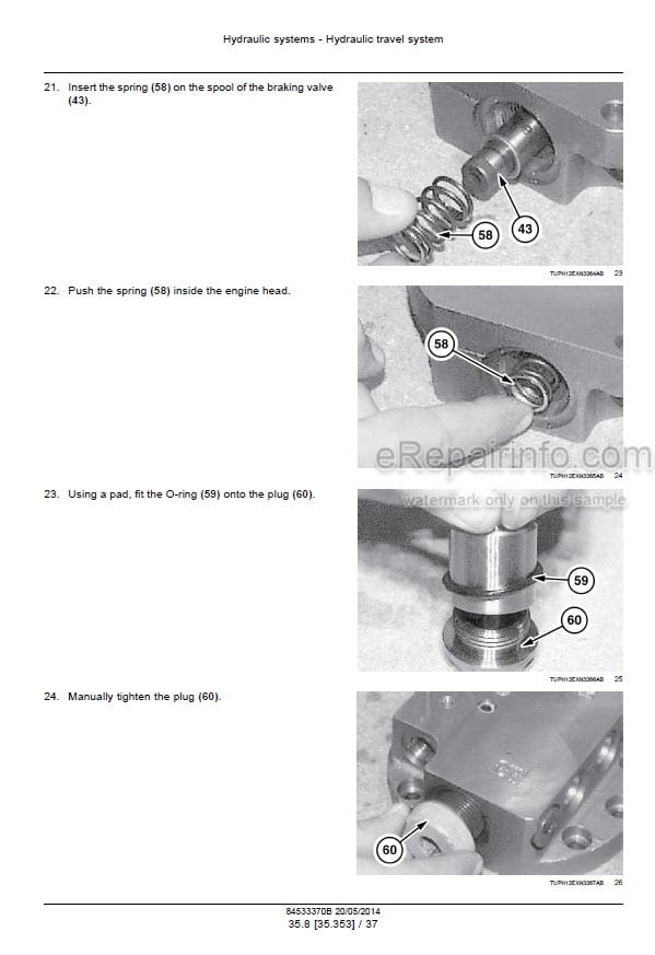 Photo 7 - Case CX160C Service Manual Crawler Excavator 47795403