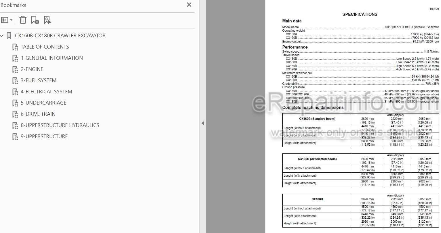Photo 4 - Case CX160B CX180B Service Manual Crawler Excavator 87616542B