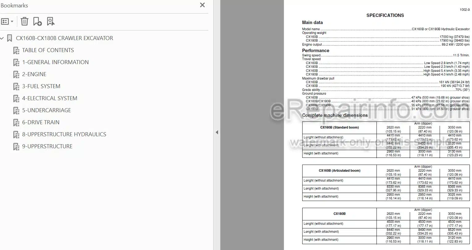 Photo 4 - Case CX160B CX180B Service Manual Crawler Excavator 87616542B