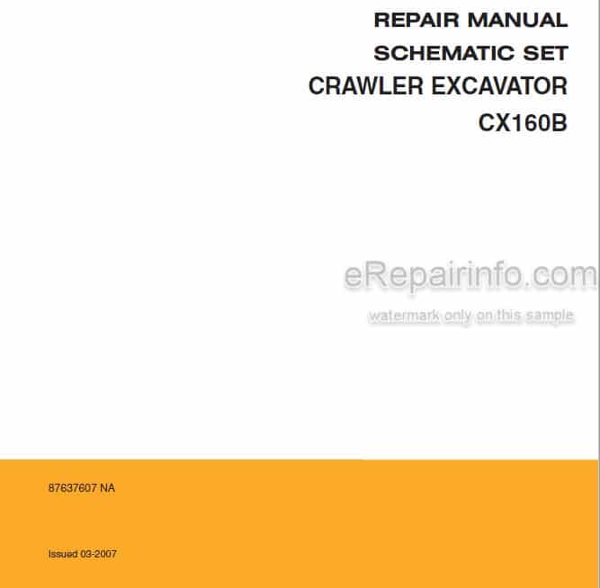 Photo 5 - Case CX160B Repair Manual Schematic Set Crawler Excavator 87637607NA