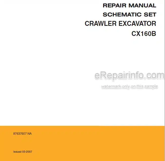 Photo 5 - Case CX160B Repair Manual Schematic Set Crawler Excavator 87637607NA