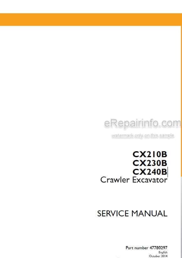 Photo 4 - Case CX210B CX230B CX240B Service Manual Crawler Excavator 47780297