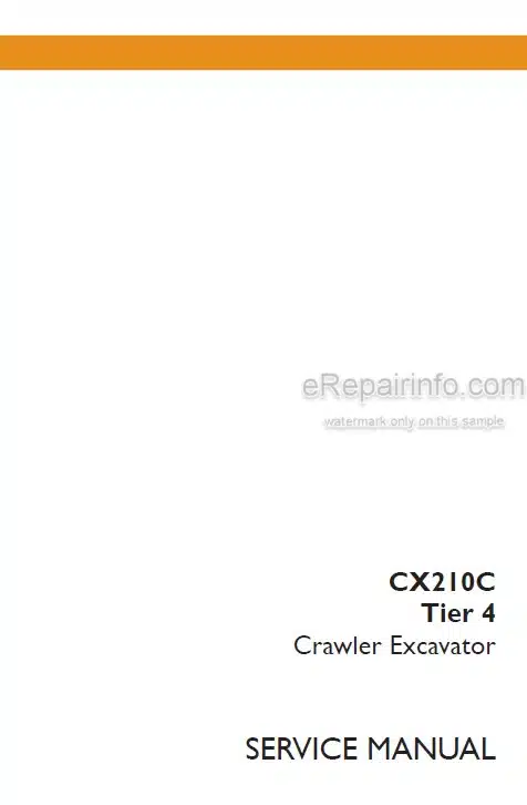 Photo 4 - Case CX210C Tier 4 Service Manual Crawler Excavator