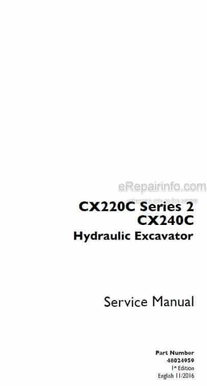 Photo 5 - Case CX220C Series 2 CX240C Service Manual Hydraulic Excavator 48024959