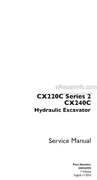 Photo 5 - Case CX220C Series 2 CX240C Service Manual Hydraulic Excavator 48024959