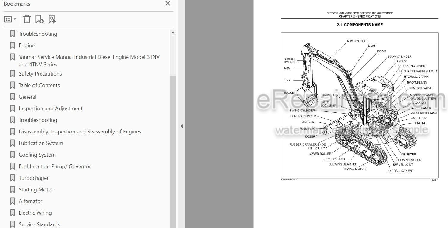 Photo 3 - Case CX27B Shop Manual Hydraulic Excavator 6-77820