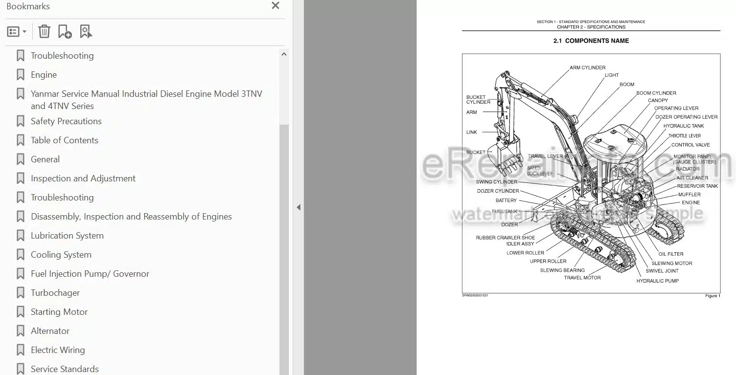 Photo 3 - Case CX27B Shop Manual Hydraulic Excavator 6-77820