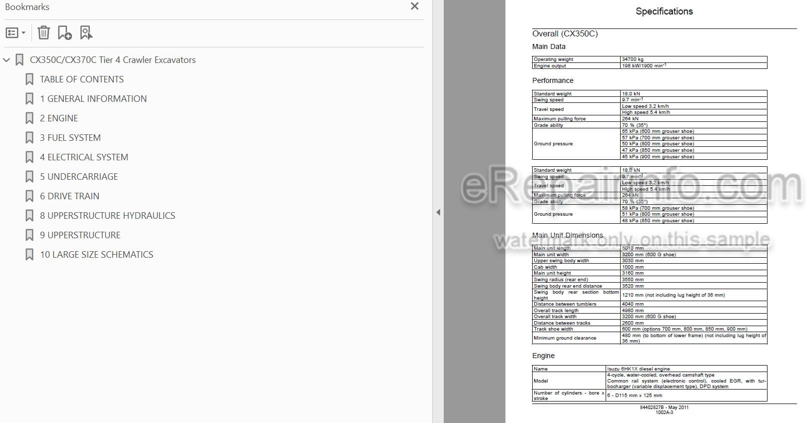 Photo 4 - Case CX350C CX370C Tier 4 Service Manual Crawler Excavator 84402827B