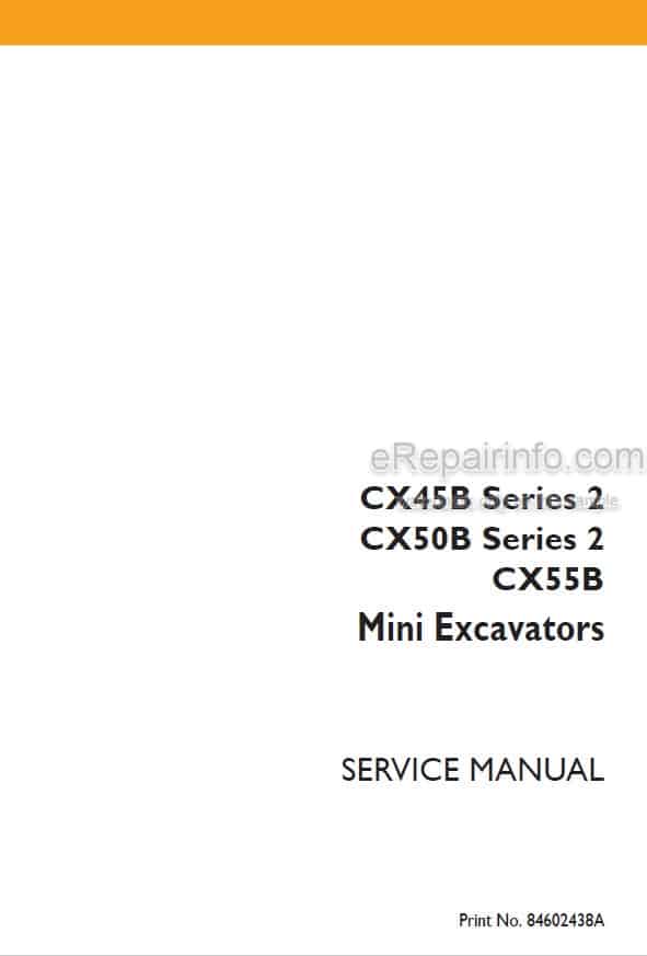 Photo 5 - Case CX45B CX50B Series 2 CX55B Service Manual Mini Excavator 84602438A
