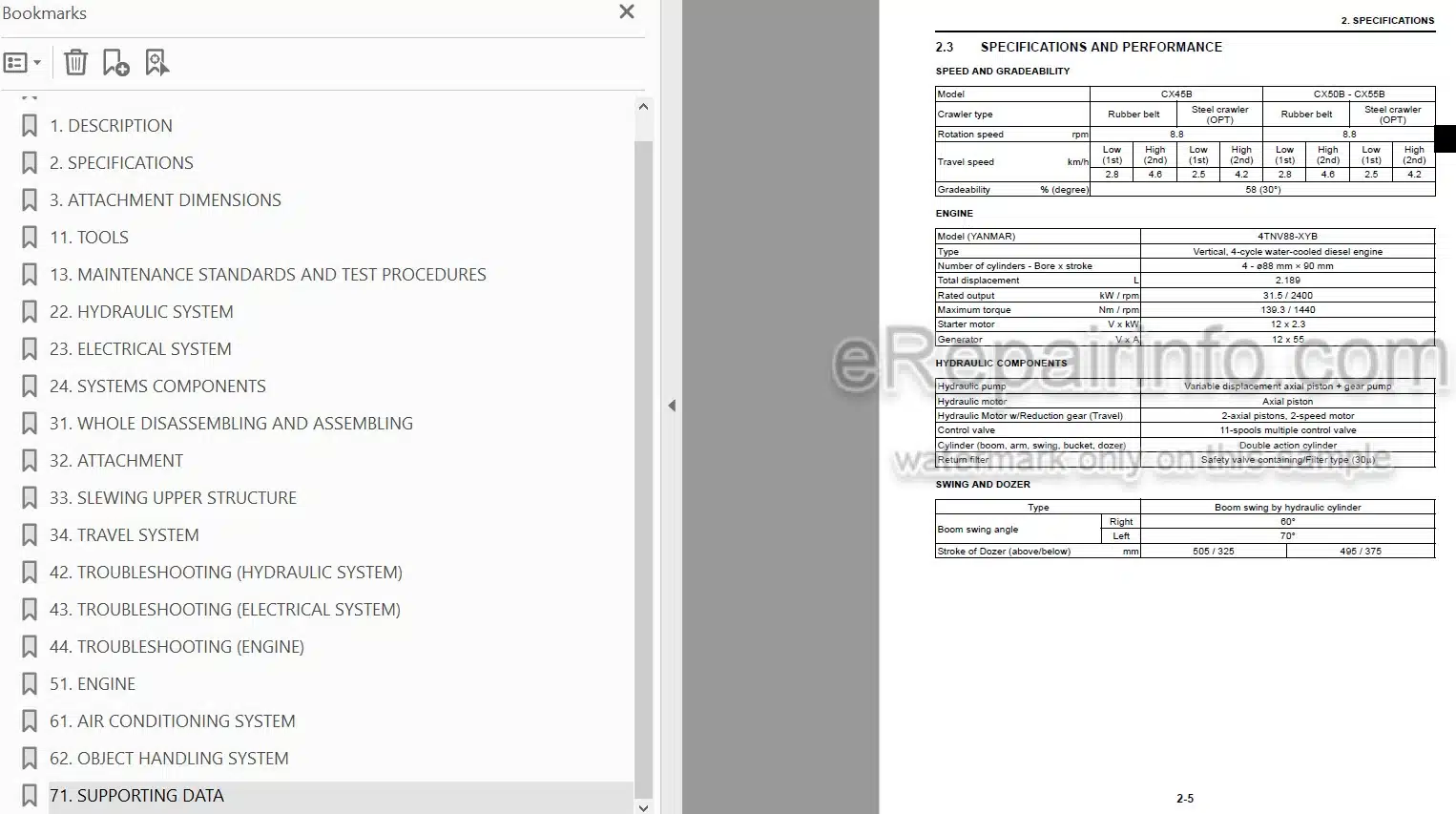 Photo 4 - Case CX45B CX50B Series 2 CX55B Service Manual Mini Excavator 84602438A