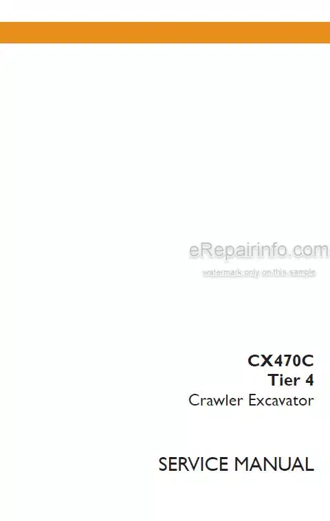 Photo 4 - Case CX470C Tier 4 Service Manual Crawler Excavator