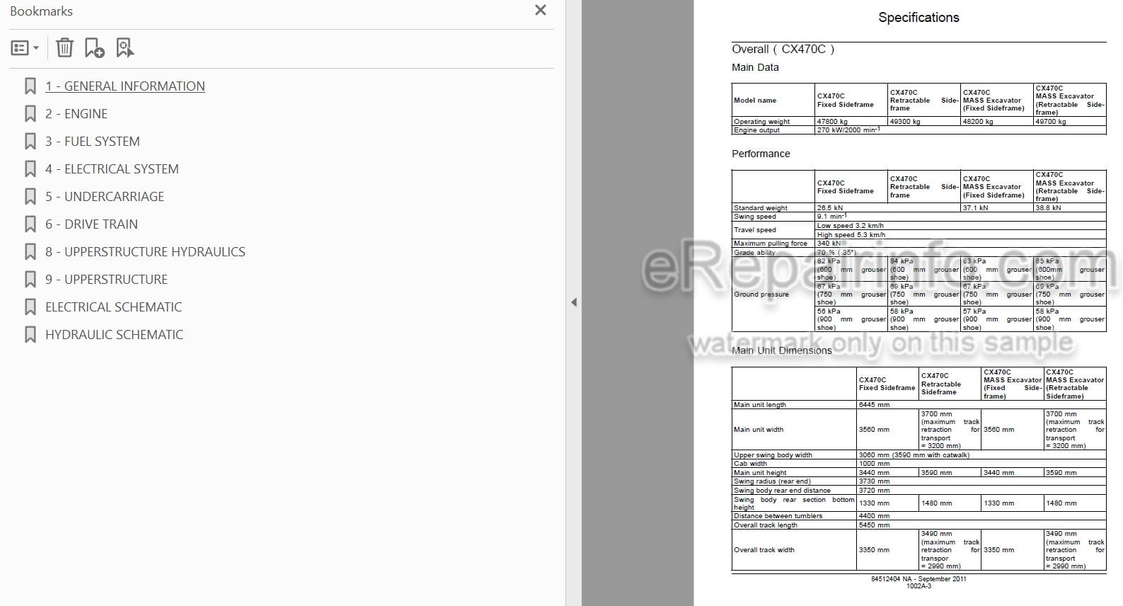 Photo 3 - Case CX470C Tier 4 Service Manual Crawler Excavator