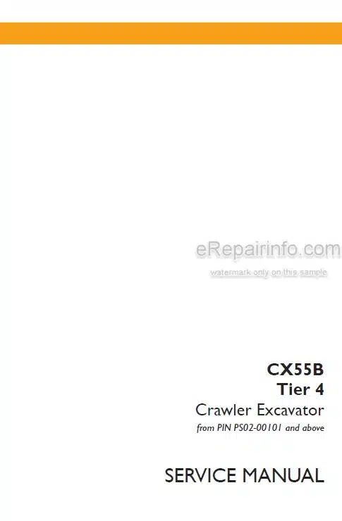 Photo 5 - Case CX55B Tier 4 Service Manual Crawler Excavator PIN PS02-00101 and above
