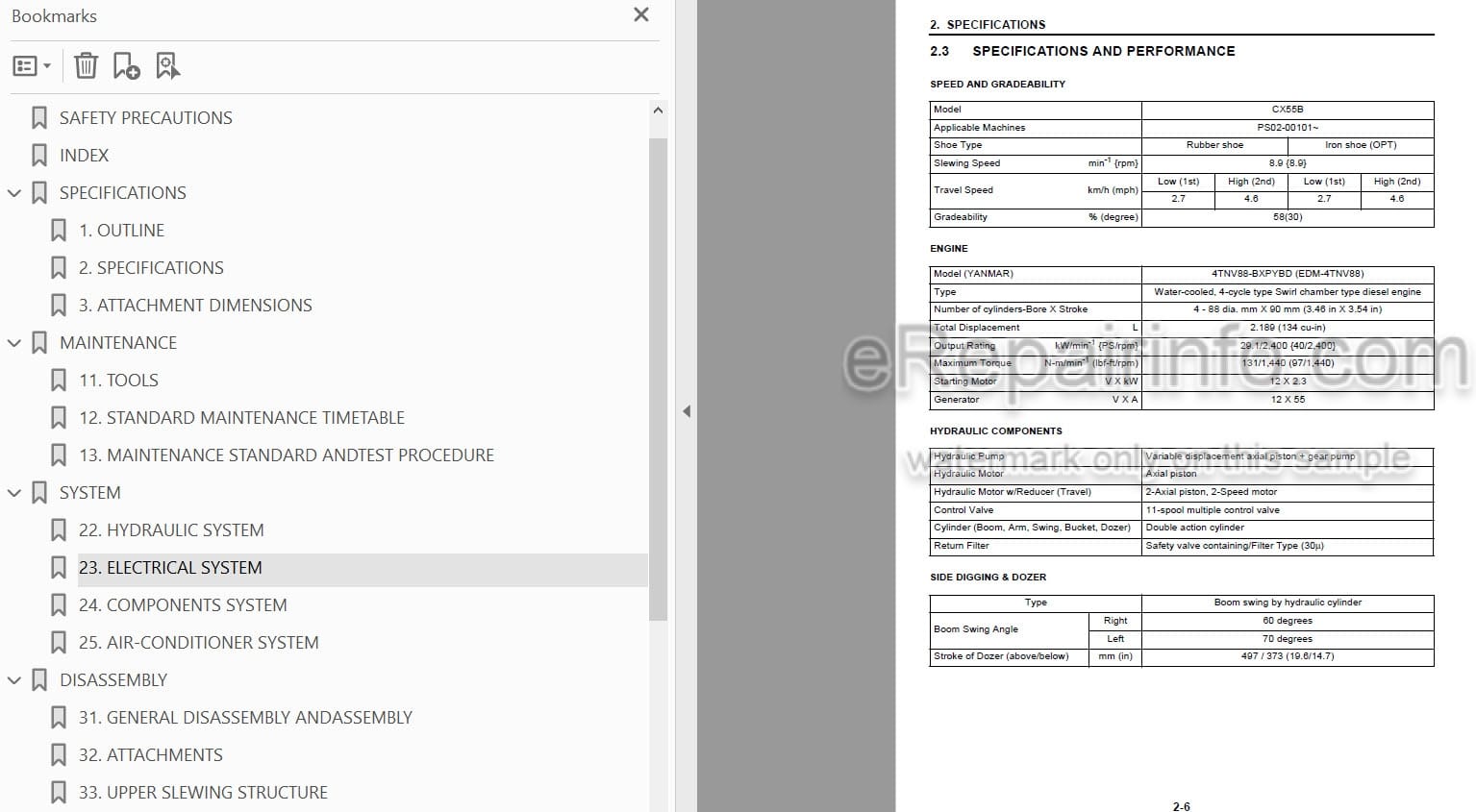 Photo 4 - Case CX55B Tier 4 Service Manual Crawler Excavator PIN PS02-00101 and above
